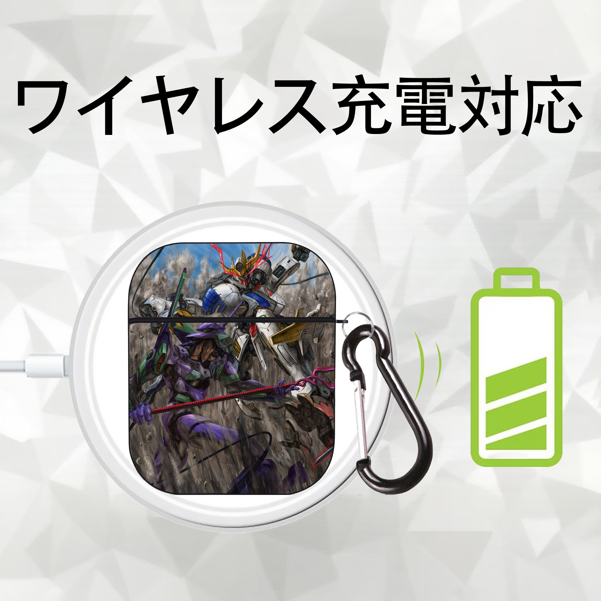EVA 新世紀エヴァンゲリオン AirPods 第2世代保護ケース ハードシェル ブラック 耐衝撃・防指紋・カラビナ付き