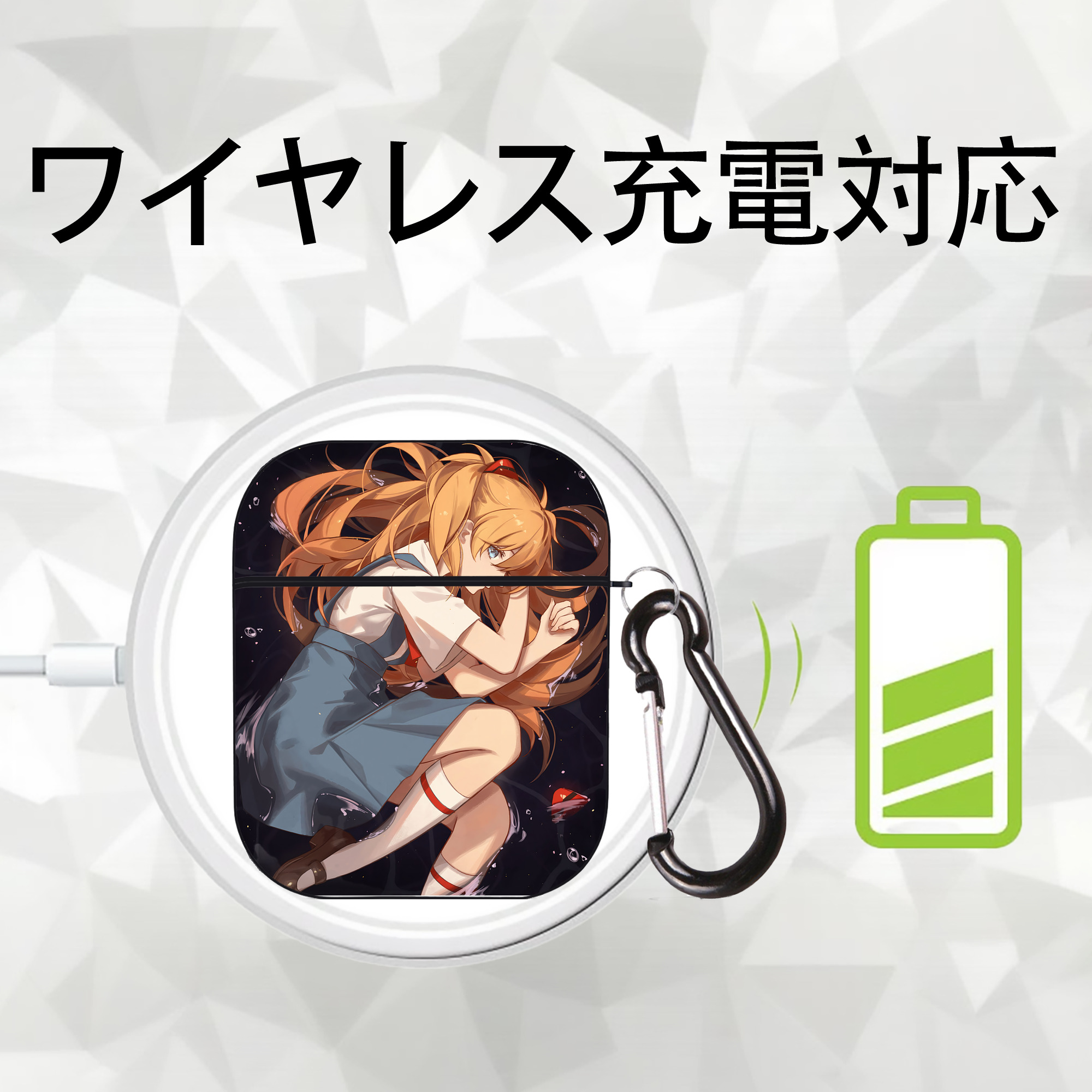 EVA 新世紀エヴァンゲリオン AirPods 第2世代保護ケース ハードシェル ブラック 耐衝撃・防指紋・カラビナ付き