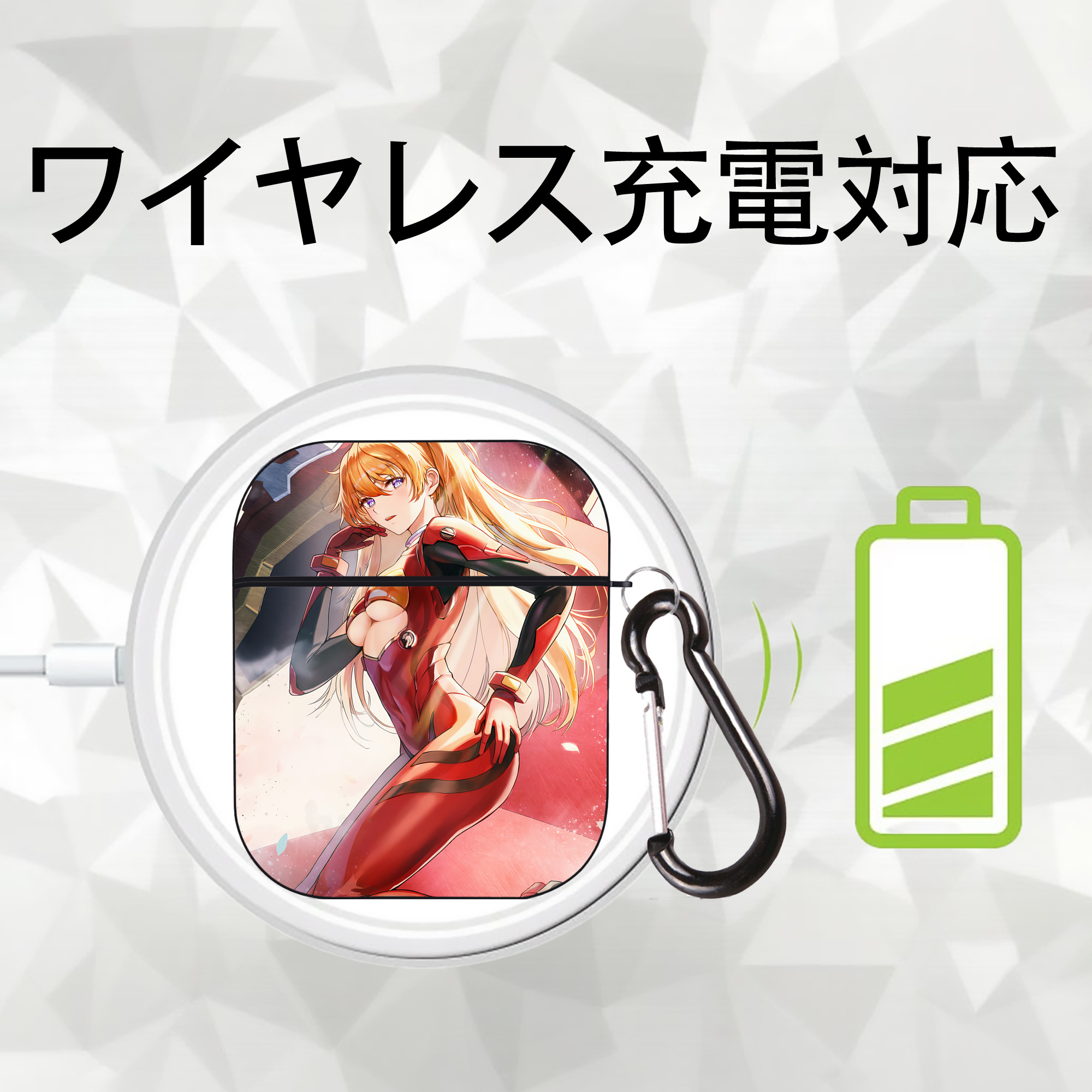 EVA 新世紀エヴァンゲリオン AirPods 第2世代保護ケース ハードシェル ブラック 耐衝撃・防指紋・カラビナ付き