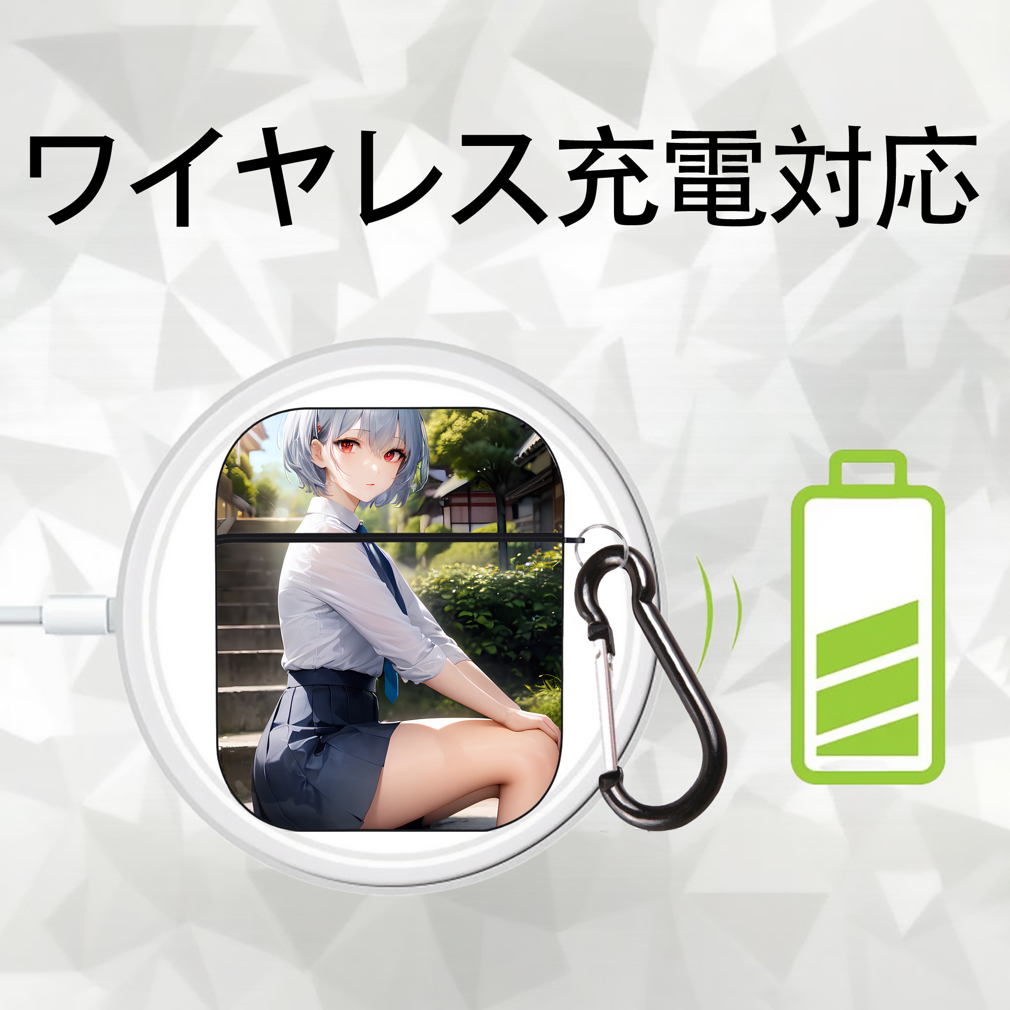 EVA 新世紀エヴァンゲリオン AirPods 第2世代保護ケース ハードシェル ブラック 耐衝撃・防指紋・カラビナ付き