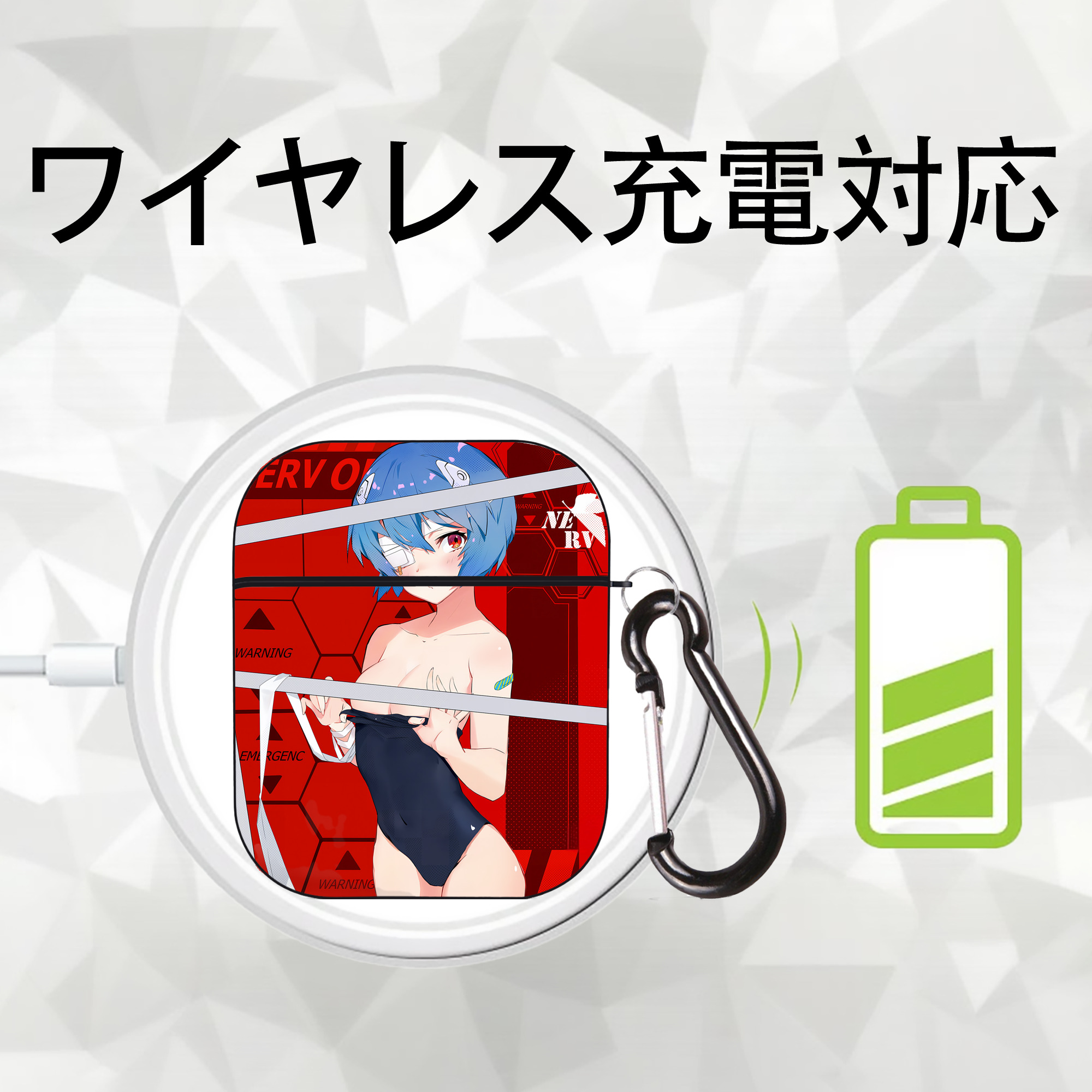 EVA 新世紀エヴァンゲリオン AirPods 第2世代保護ケース ハードシェル ブラック 耐衝撃・防指紋・カラビナ付き