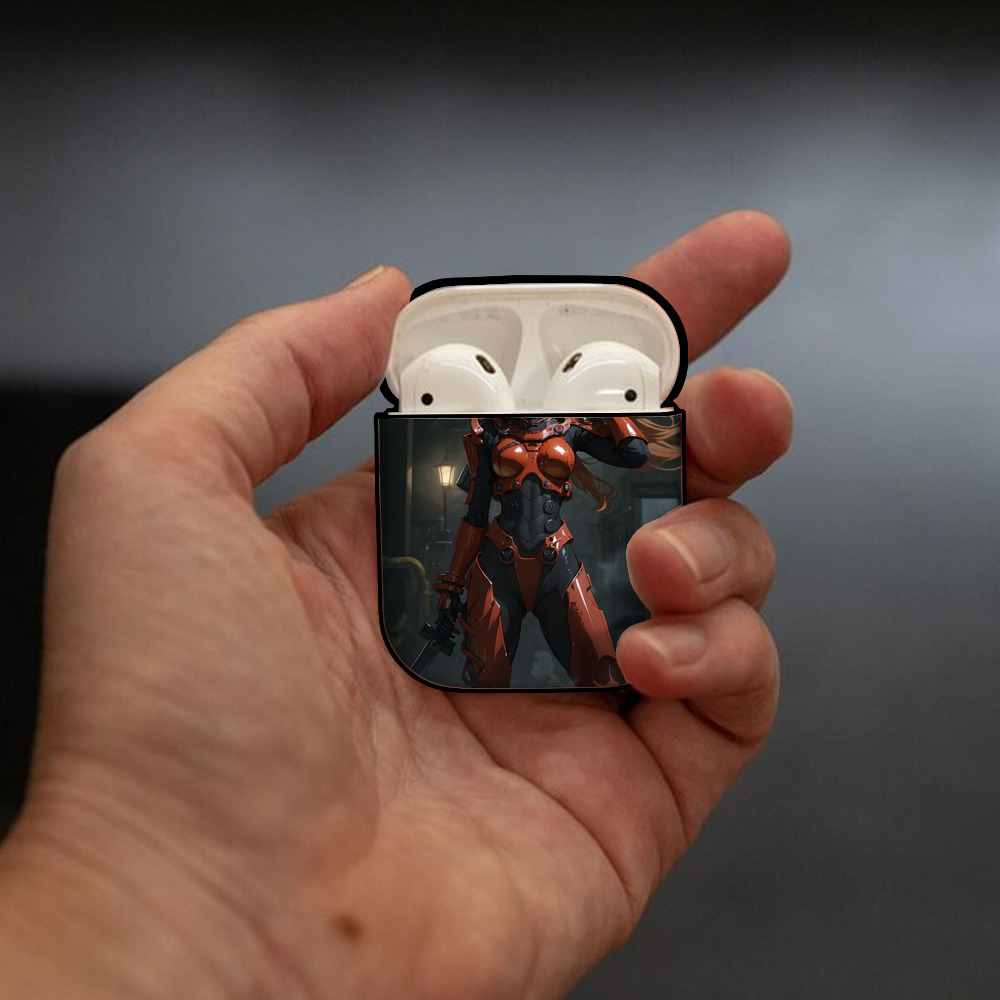 EVA 新世紀エヴァンゲリオン AirPods 第2世代保護ケース ハードシェル ブラック 耐衝撃・防指紋・カラビナ付き