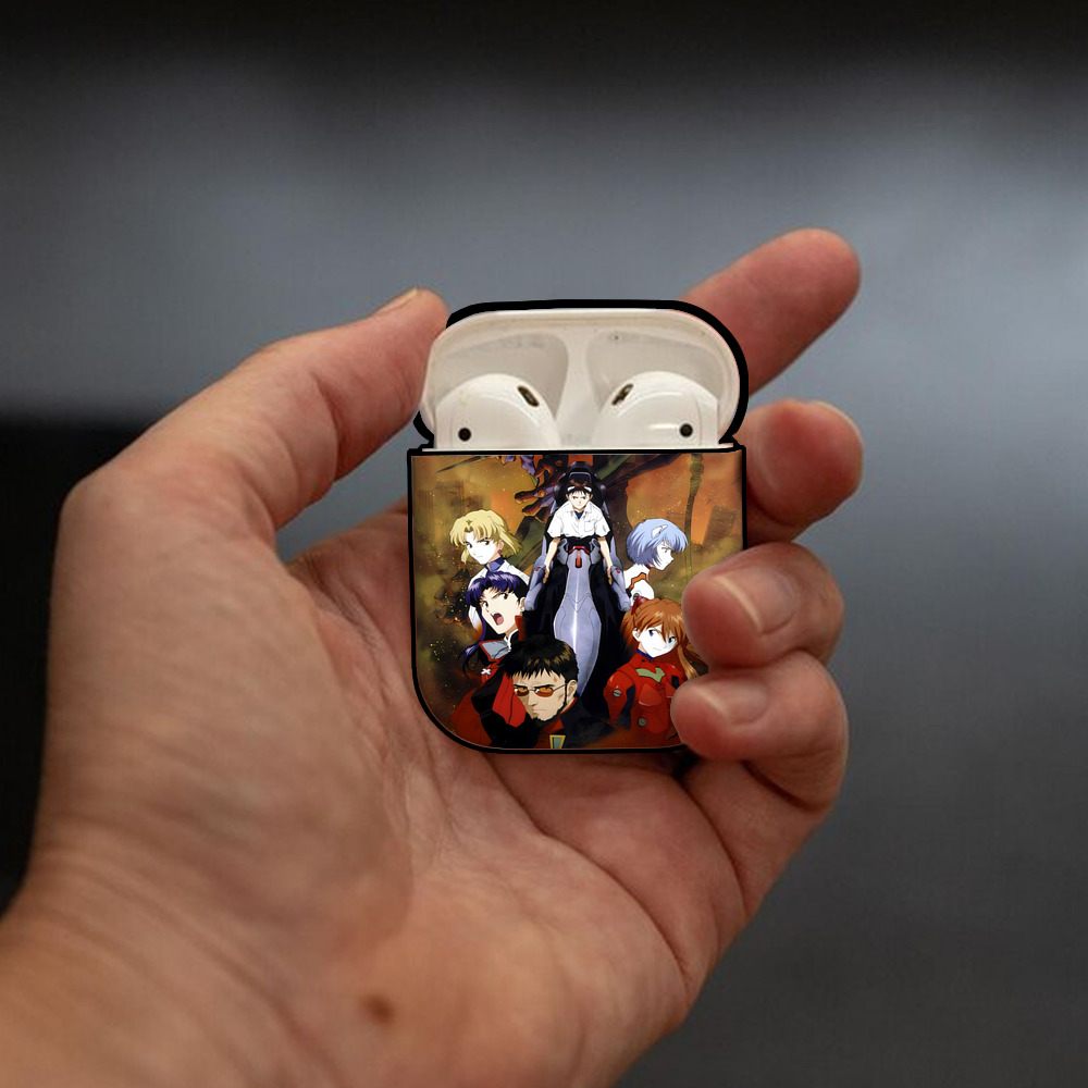 EVA 新世紀エヴァンゲリオン AirPods 第2世代保護ケース ハードシェル ブラック 耐衝撃・防指紋・カラビナ付き