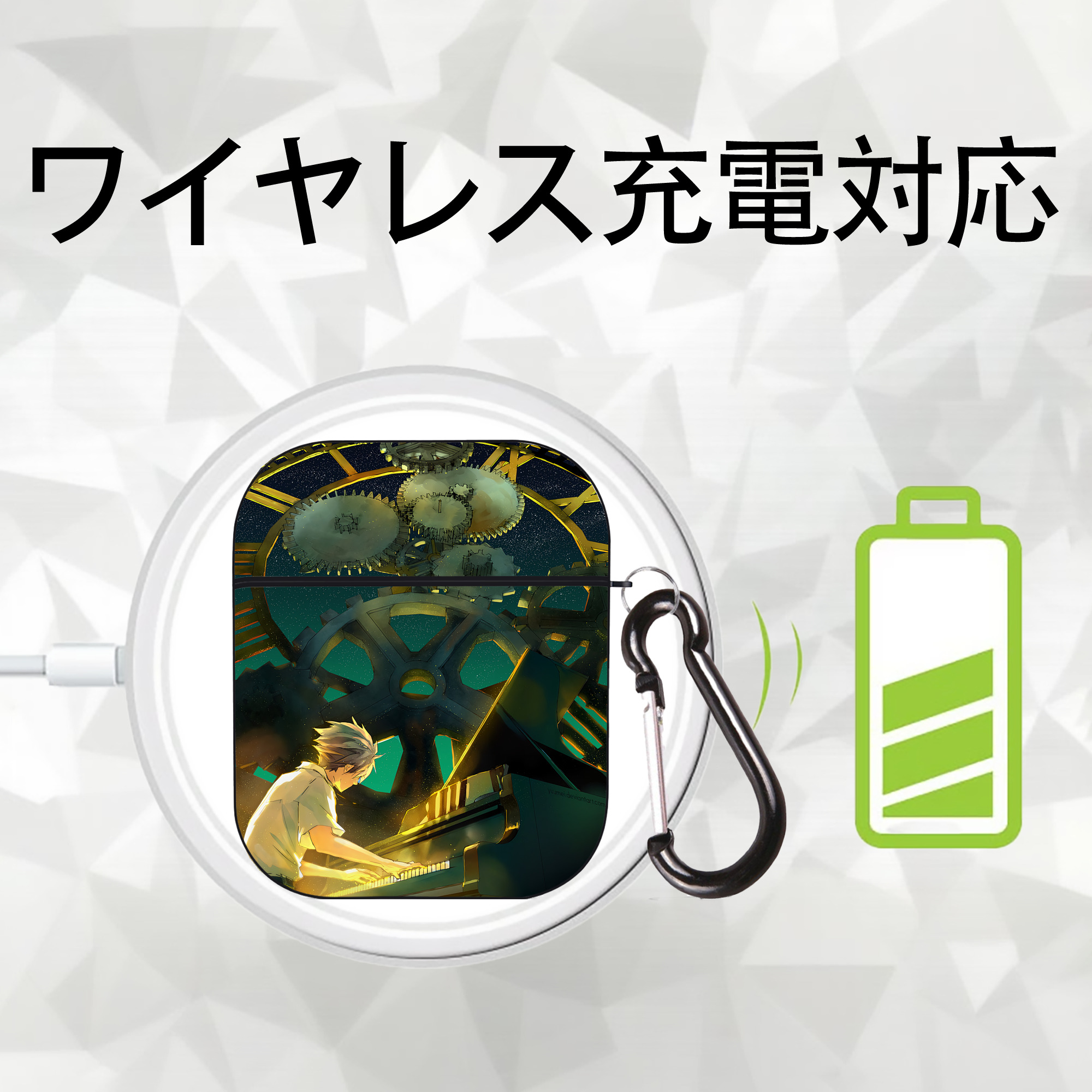EVA 新世紀エヴァンゲリオン AirPods 第2世代保護ケース ハードシェル ブラック 耐衝撃・防指紋・カラビナ付き