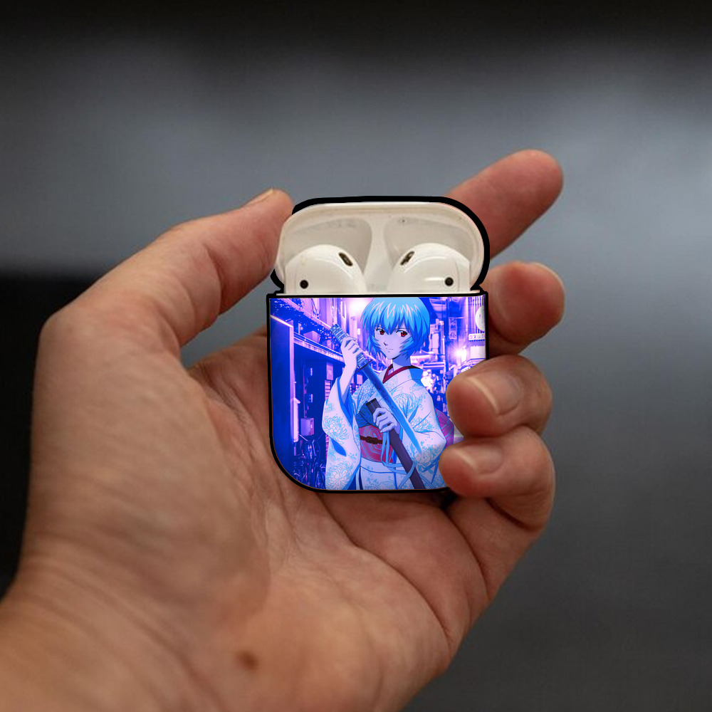 EVA 新世紀エヴァンゲリオン AirPods 第2世代保護ケース ハードシェル ブラック 耐衝撃・防指紋・カラビナ付き