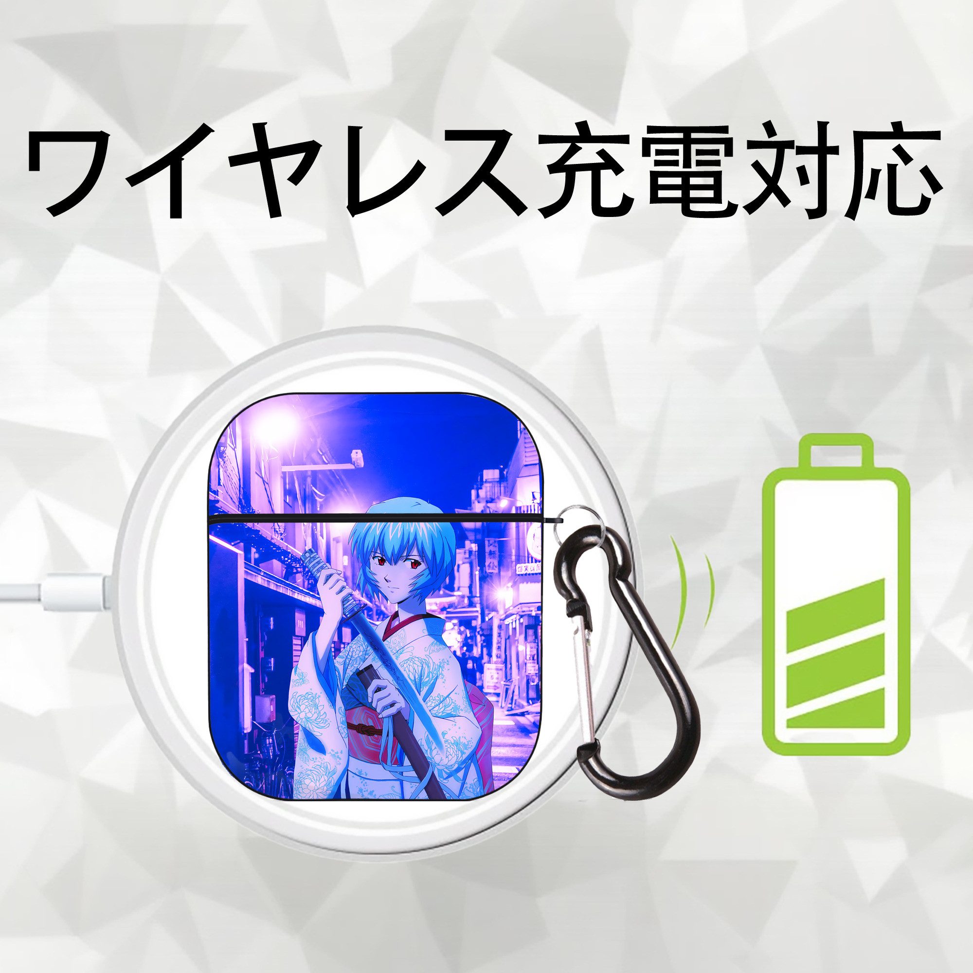 EVA 新世紀エヴァンゲリオン AirPods 第2世代保護ケース ハードシェル ブラック 耐衝撃・防指紋・カラビナ付き