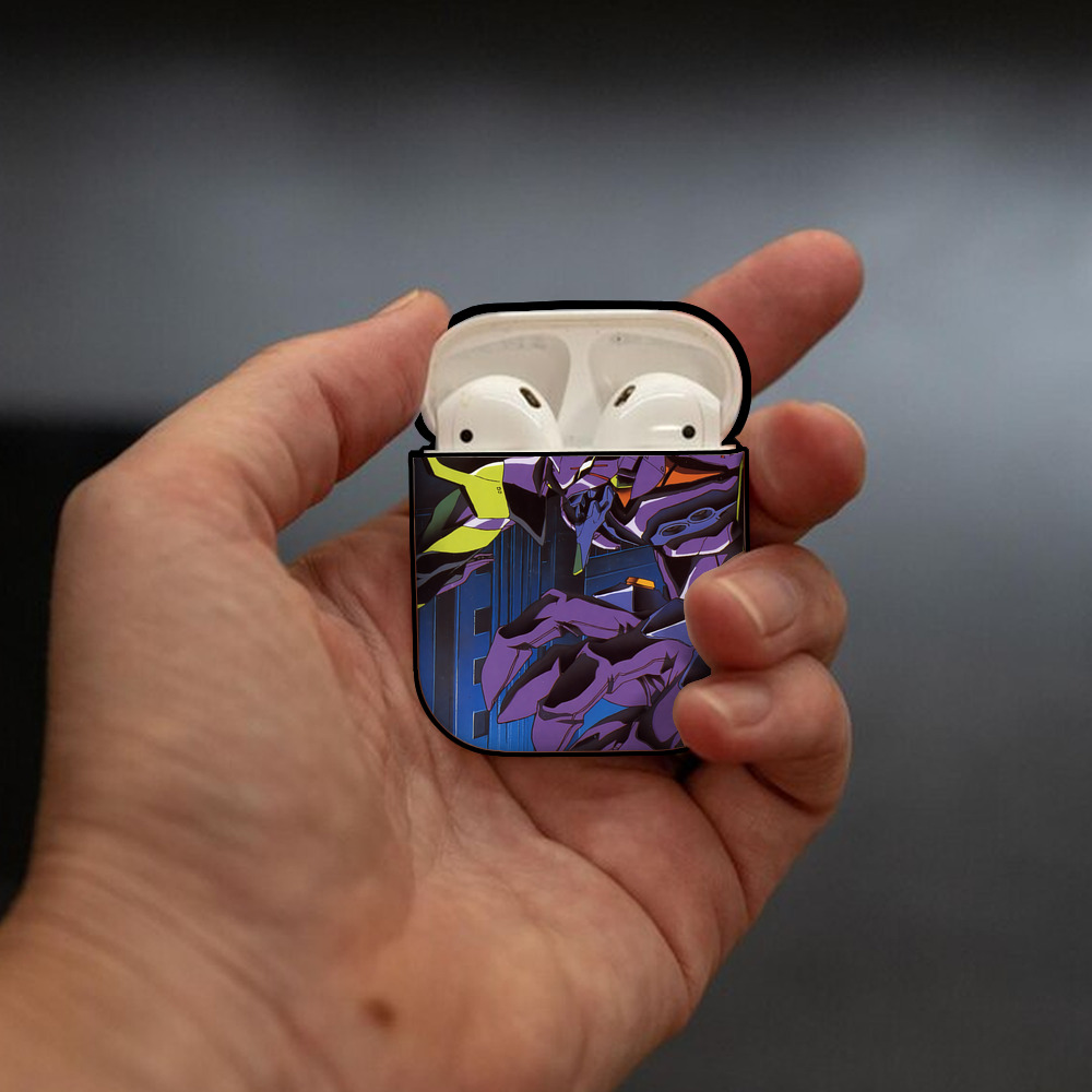 EVA 新世紀エヴァンゲリオン AirPods 第2世代保護ケース ハードシェル ブラック 耐衝撃・防指紋・カラビナ付き