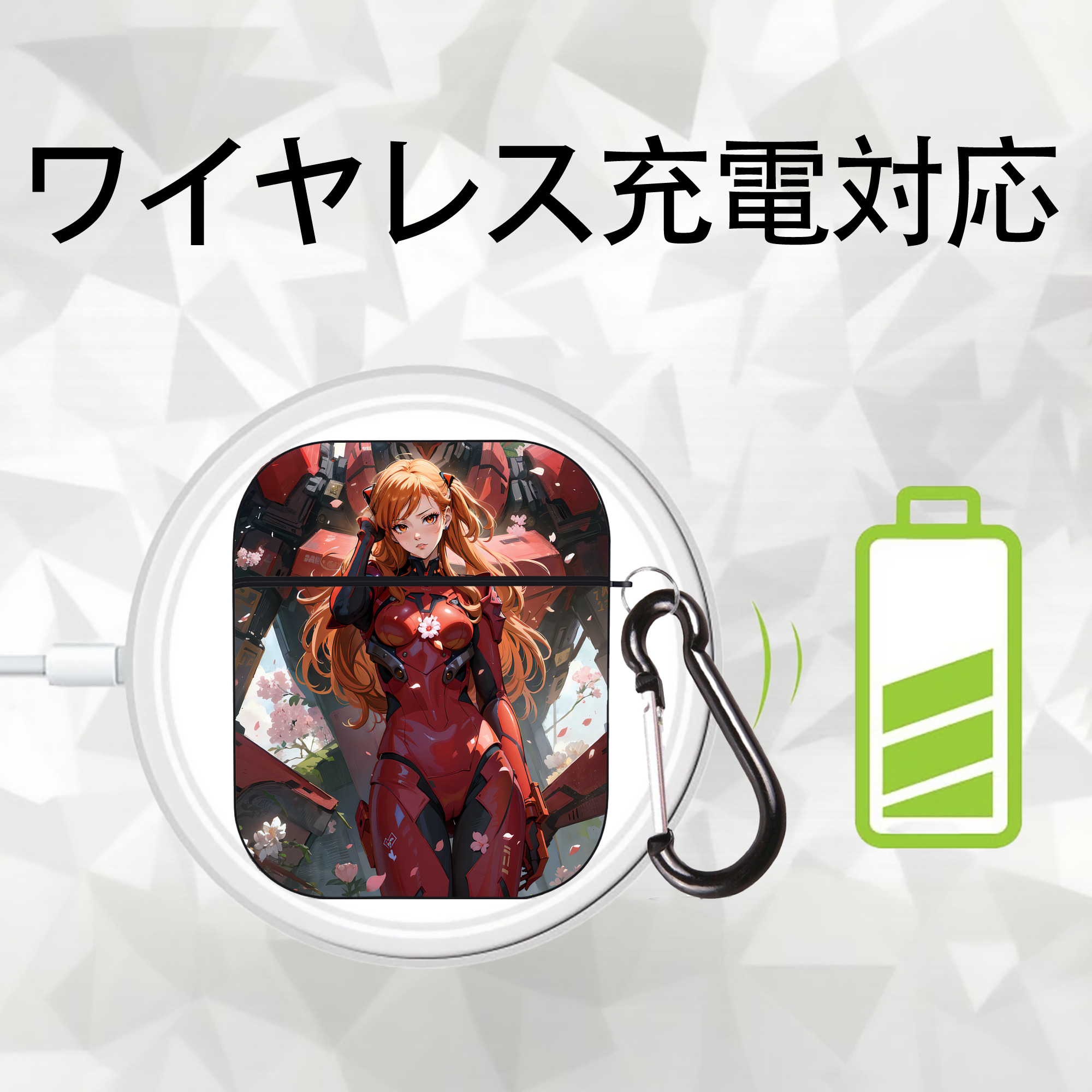 EVA 新世紀エヴァンゲリオン AirPods 第2世代保護ケース ハードシェル ブラック 耐衝撃・防指紋・カラビナ付き