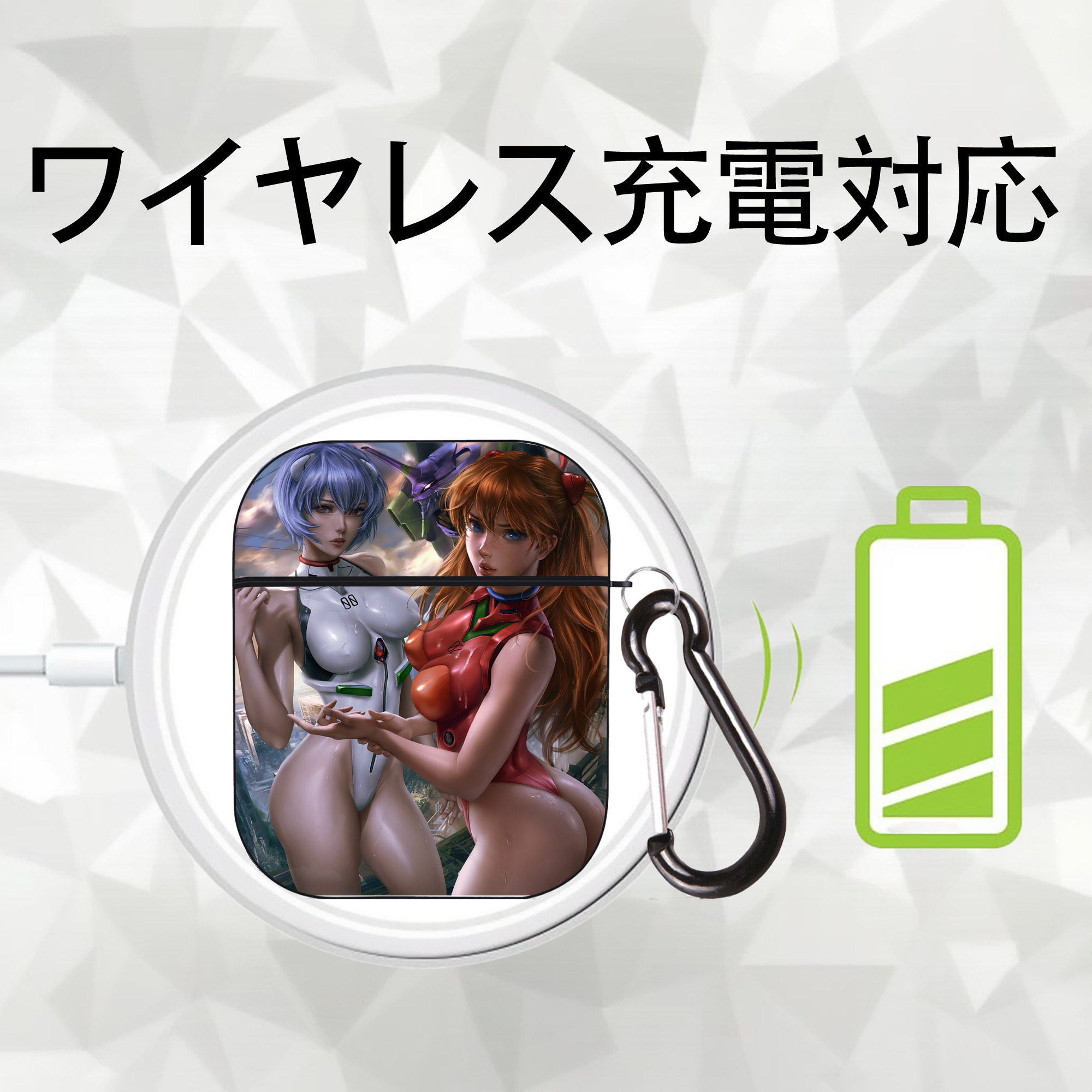 EVA 新世紀エヴァンゲリオン AirPods 第2世代保護ケース ハードシェル ブラック 耐衝撃・防指紋・カラビナ付き
