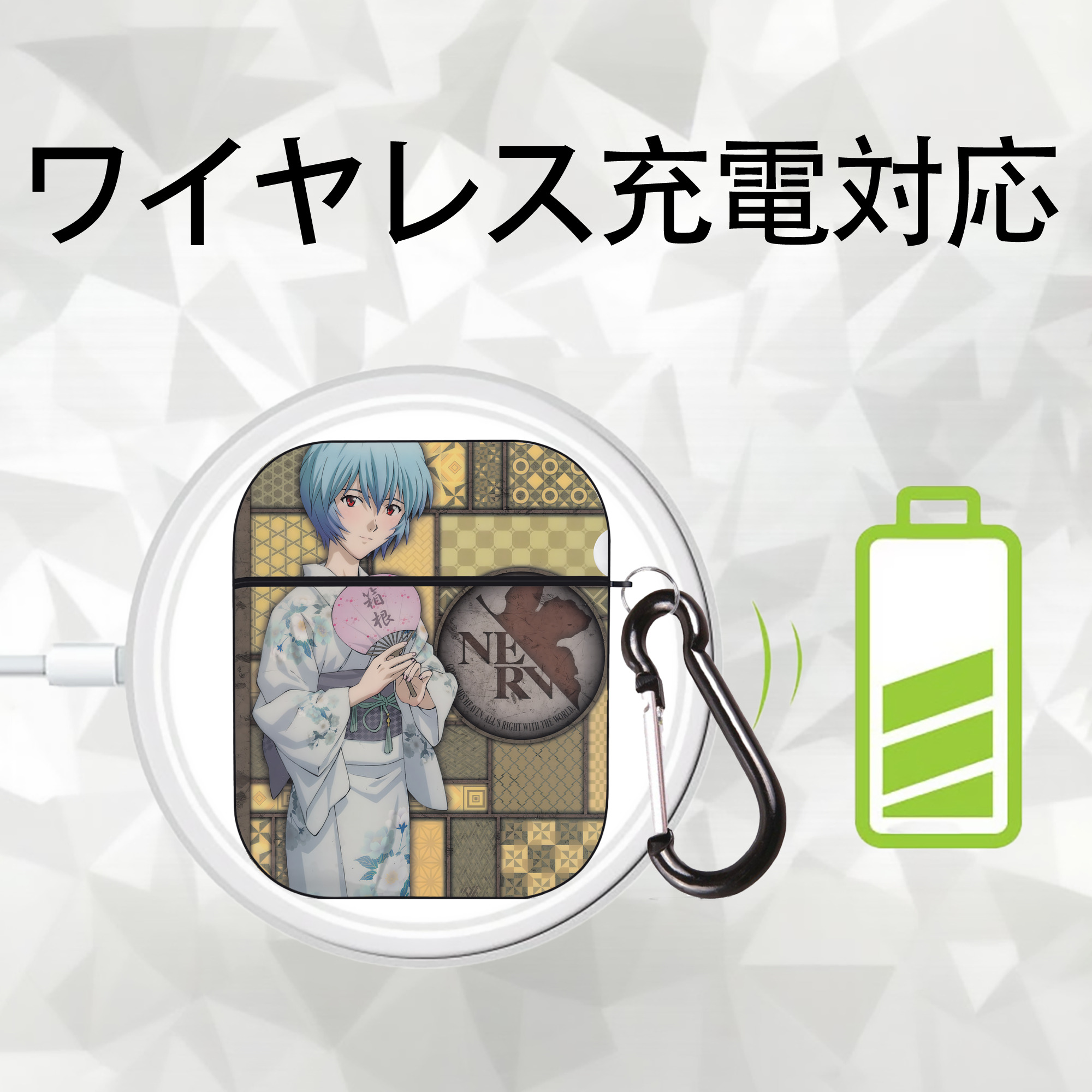 EVA 新世紀エヴァンゲリオン AirPods 第2世代保護ケース ハードシェル ブラック 耐衝撃・防指紋・カラビナ付き
