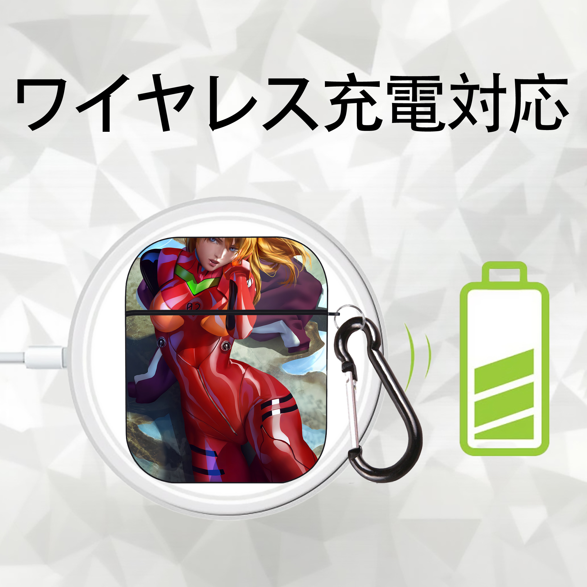 EVA 新世紀エヴァンゲリオン AirPods 第2世代保護ケース ハードシェル ブラック 耐衝撃・防指紋・カラビナ付き