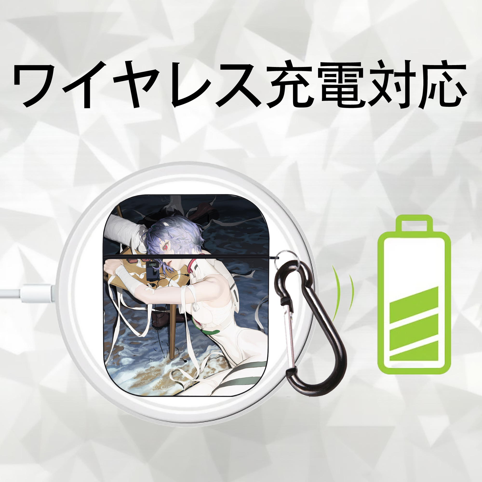 EVA 新世紀エヴァンゲリオン AirPods 第2世代保護ケース ハードシェル ブラック 耐衝撃・防指紋・カラビナ付き