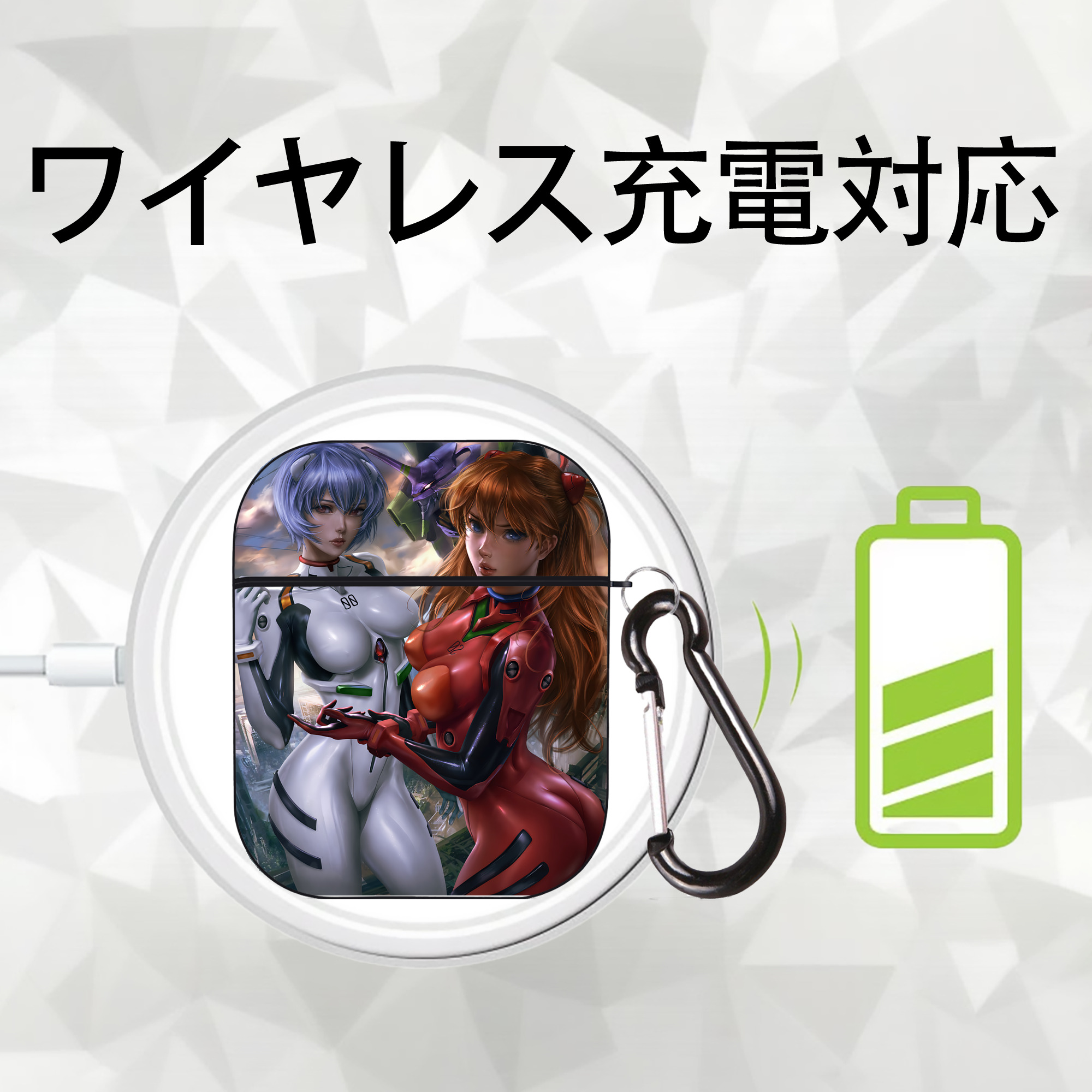 EVA 新世紀エヴァンゲリオン AirPods 第2世代保護ケース ハードシェル ブラック 耐衝撃・防指紋・カラビナ付き