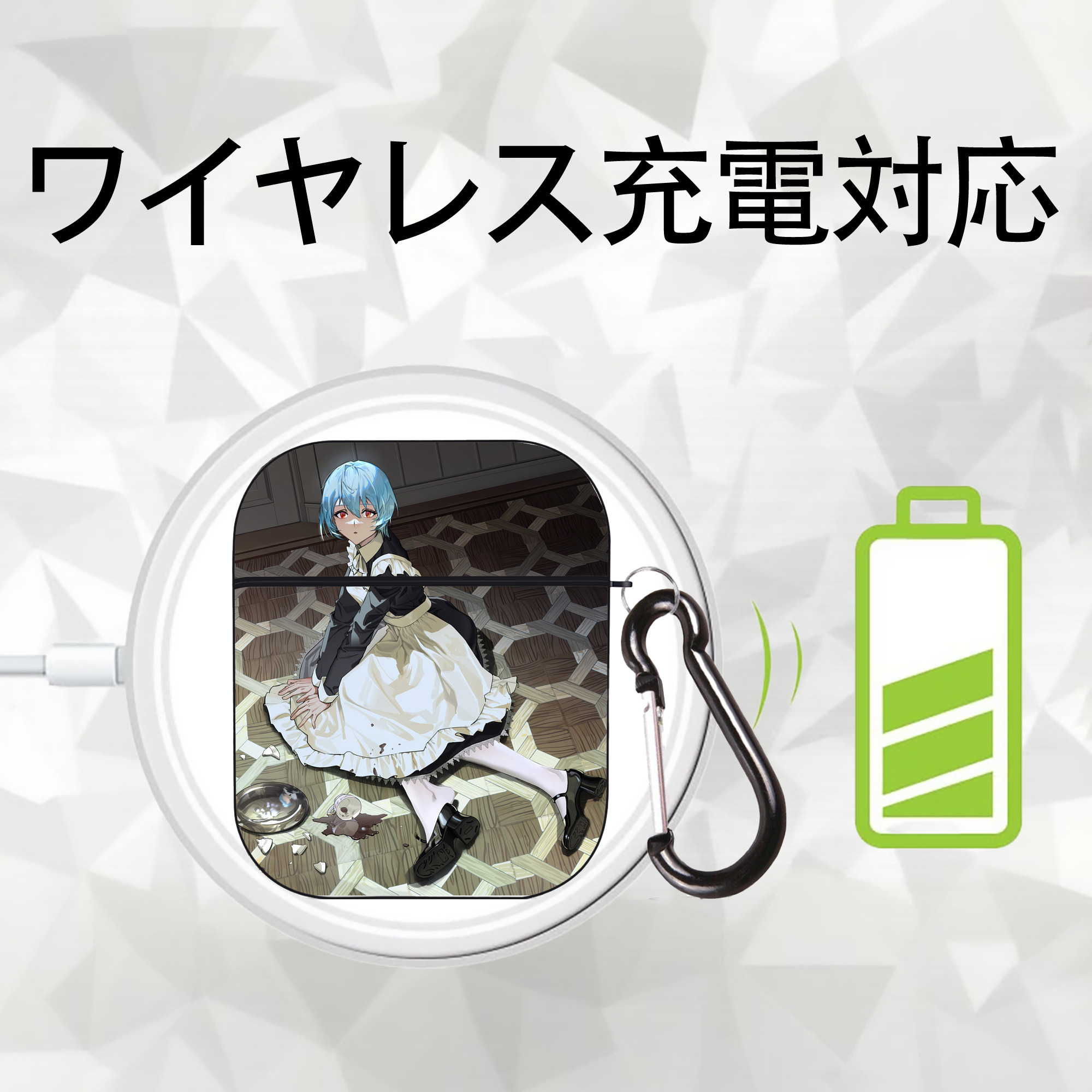 EVA 新世紀エヴァンゲリオン AirPods 第2世代保護ケース ハードシェル ブラック 耐衝撃・防指紋・カラビナ付き