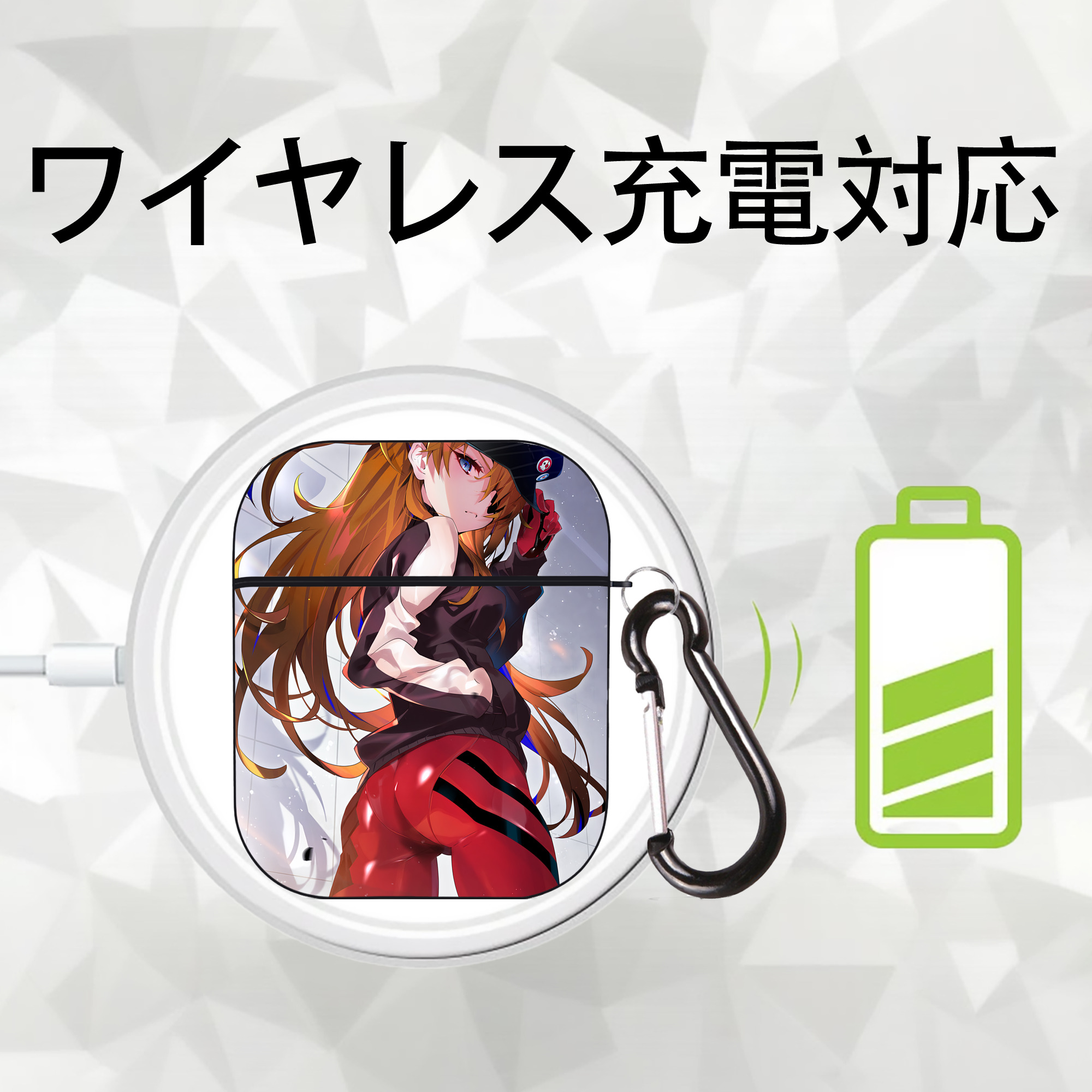 EVA 新世紀エヴァンゲリオン AirPods 第2世代保護ケース ハードシェル ブラック 耐衝撃・防指紋・カラビナ付き