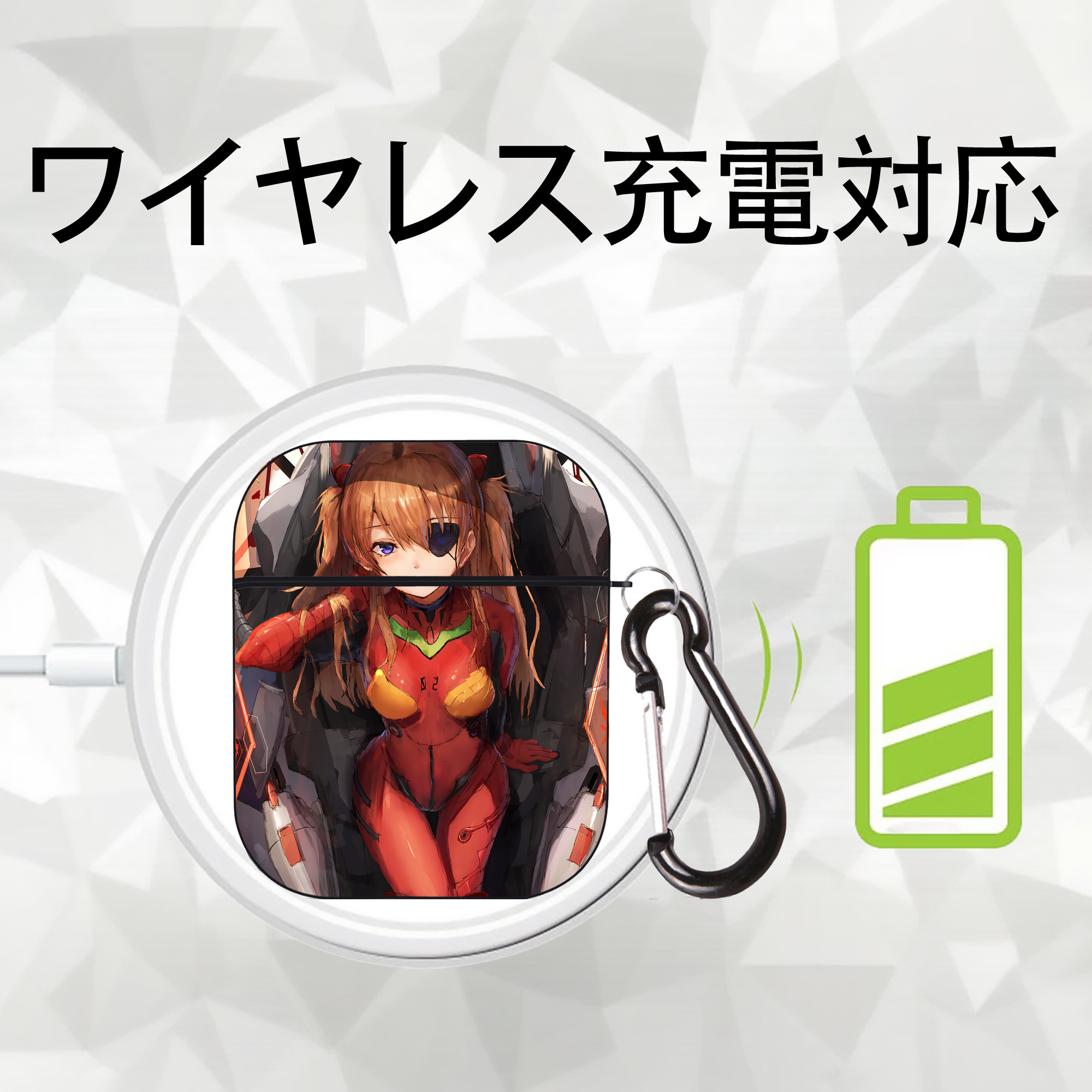 EVA 新世紀エヴァンゲリオン AirPods 第2世代保護ケース ハードシェル ブラック 耐衝撃・防指紋・カラビナ付き