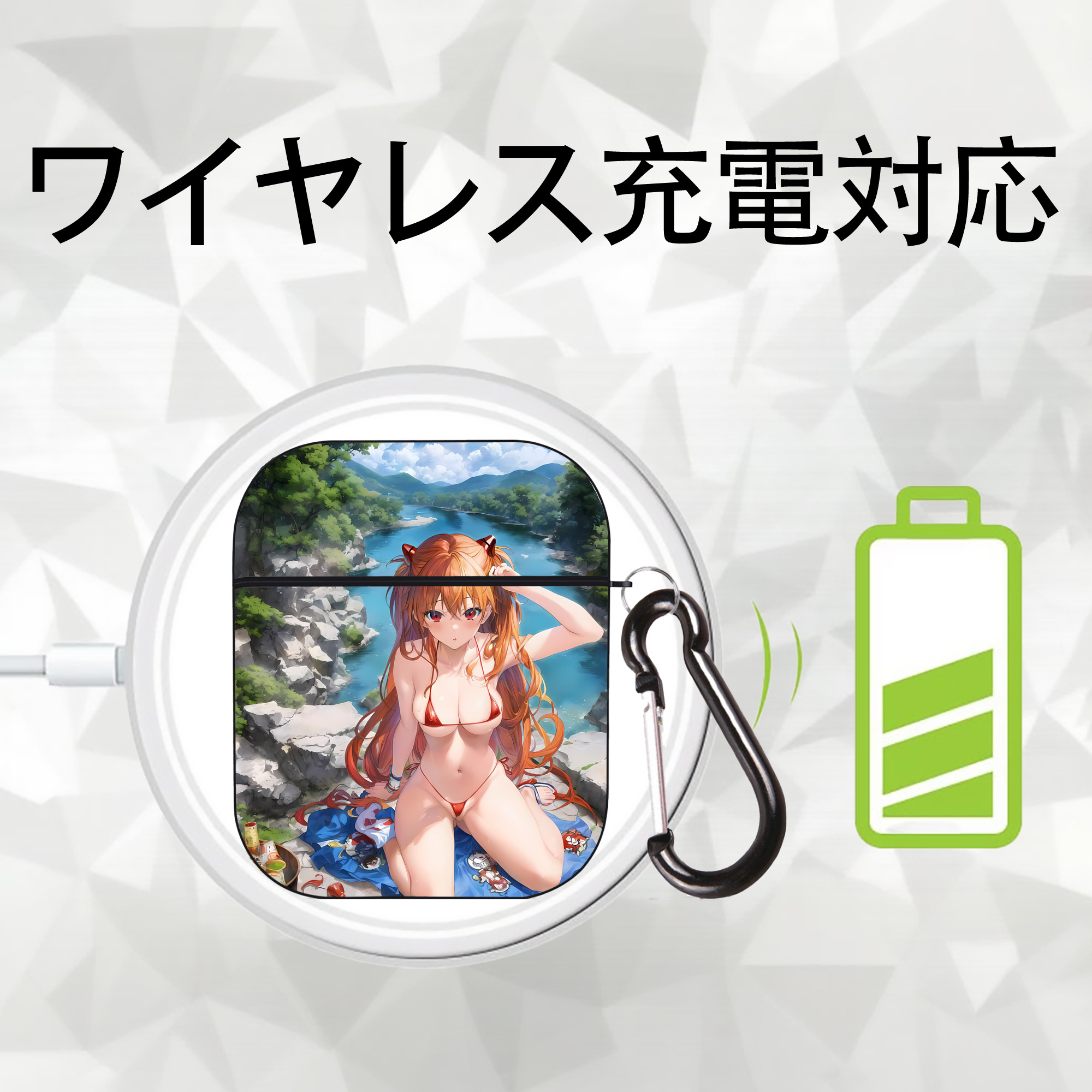 EVA 新世紀エヴァンゲリオン AirPods 第2世代保護ケース ハードシェル ブラック 耐衝撃・防指紋・カラビナ付き