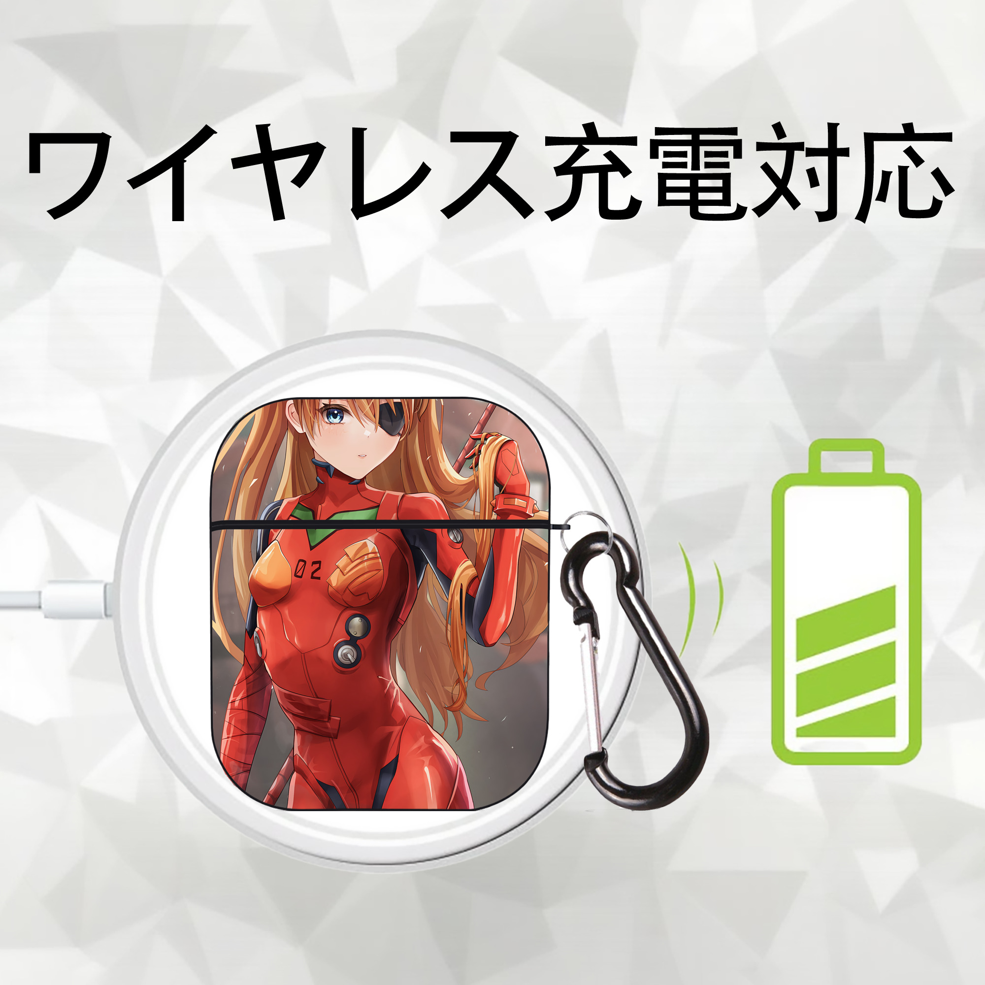 EVA 新世紀エヴァンゲリオン AirPods 第2世代保護ケース ハードシェル ブラック 耐衝撃・防指紋・カラビナ付き