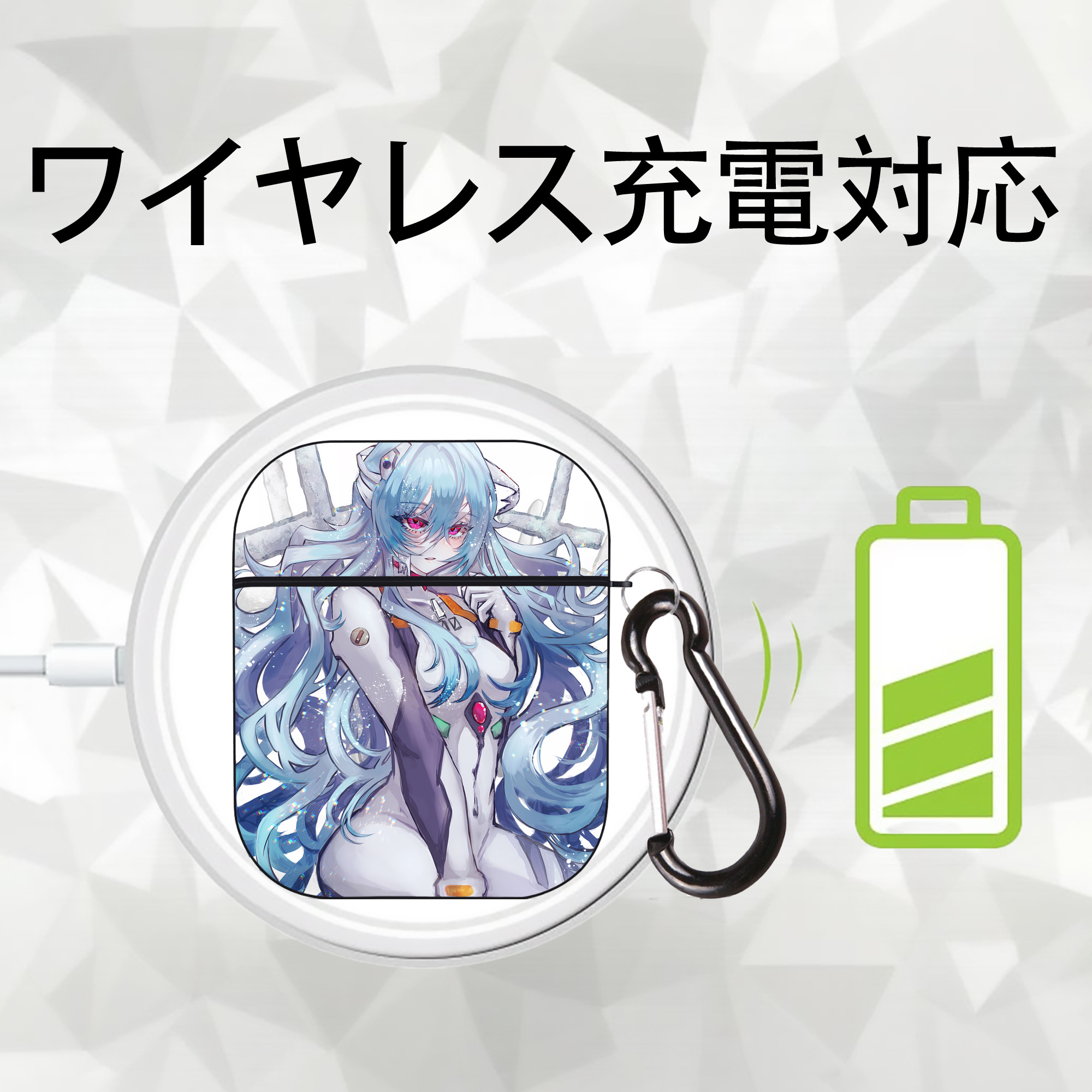 EVA 新世紀エヴァンゲリオン AirPods 第2世代保護ケース ハードシェル ブラック 耐衝撃・防指紋・カラビナ付き