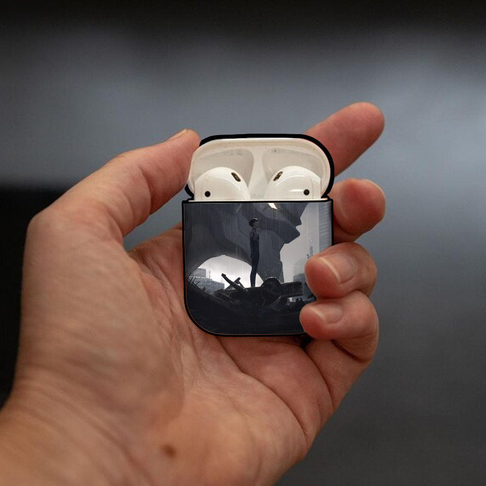 EVA 新世紀エヴァンゲリオン AirPods 第2世代保護ケース ハードシェル ブラック 耐衝撃・防指紋・カラビナ付き