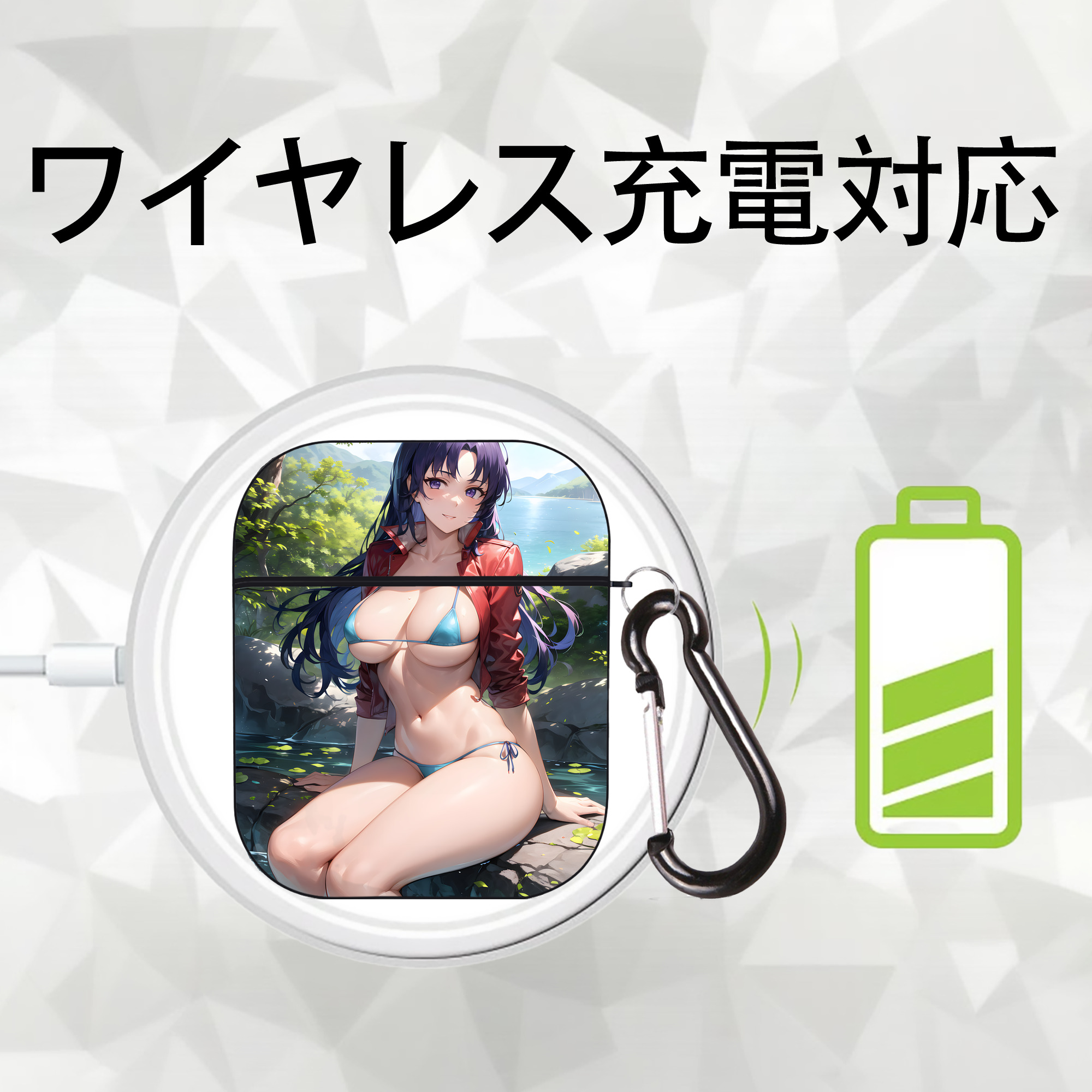 EVA 新世紀エヴァンゲリオン AirPods 第2世代保護ケース ハードシェル ブラック 耐衝撃・防指紋・カラビナ付き