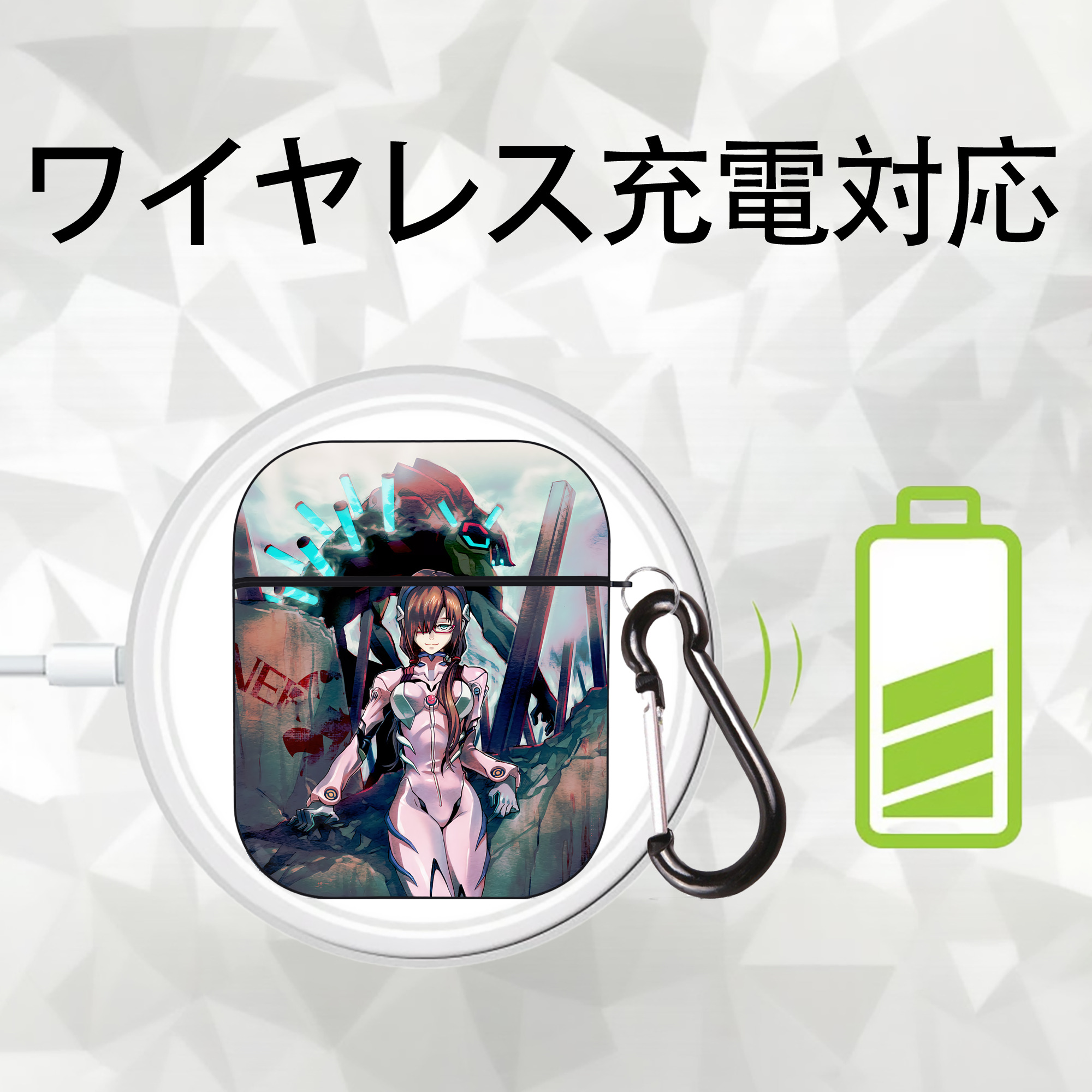 EVA 新世紀エヴァンゲリオン AirPods 第2世代保護ケース ハードシェル ブラック 耐衝撃・防指紋・カラビナ付き