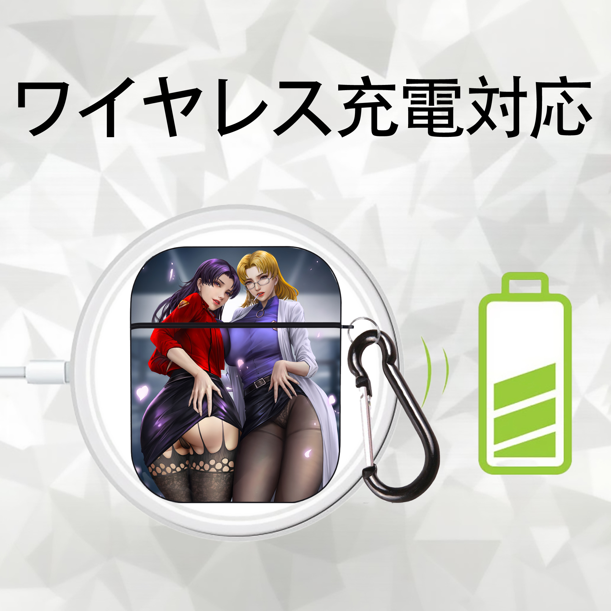 EVA 新世紀エヴァンゲリオン AirPods 第2世代保護ケース ハードシェル ブラック 耐衝撃・防指紋・カラビナ付き