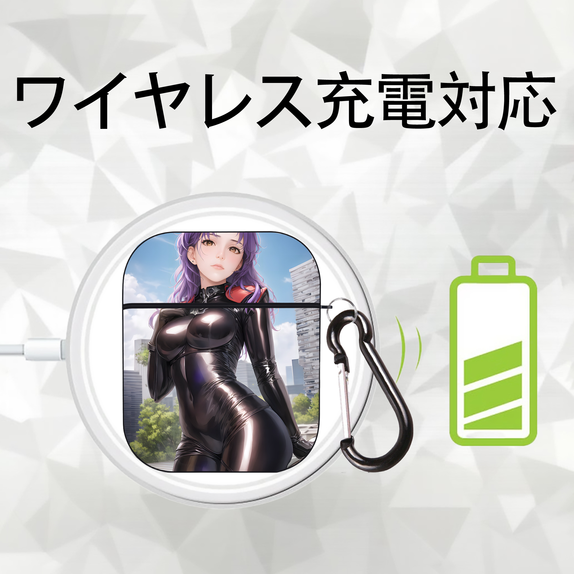 EVA 新世紀エヴァンゲリオン AirPods 第2世代保護ケース ハードシェル ブラック 耐衝撃・防指紋・カラビナ付き