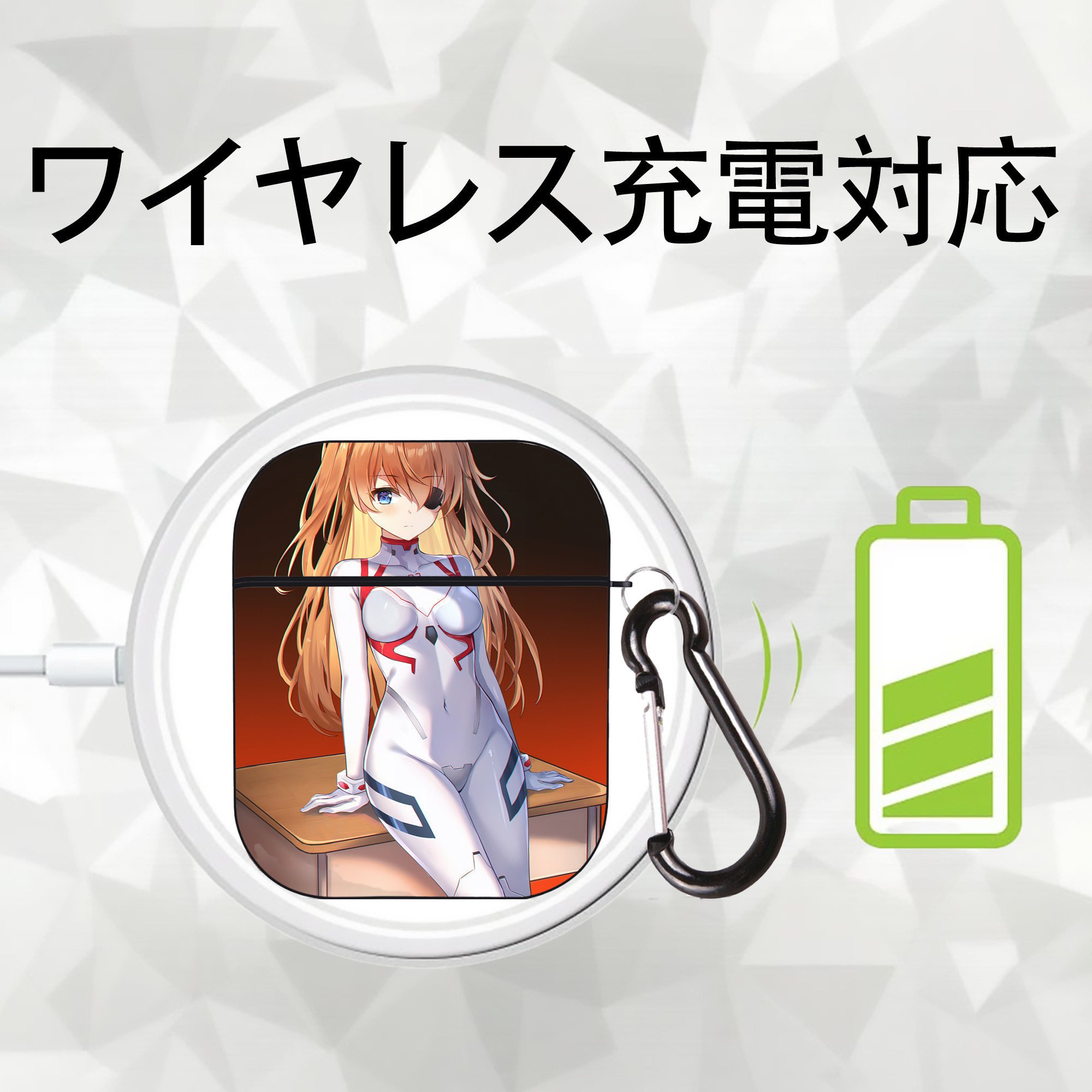 EVA 新世紀エヴァンゲリオン AirPods 第2世代保護ケース ハードシェル ブラック 耐衝撃・防指紋・カラビナ付き