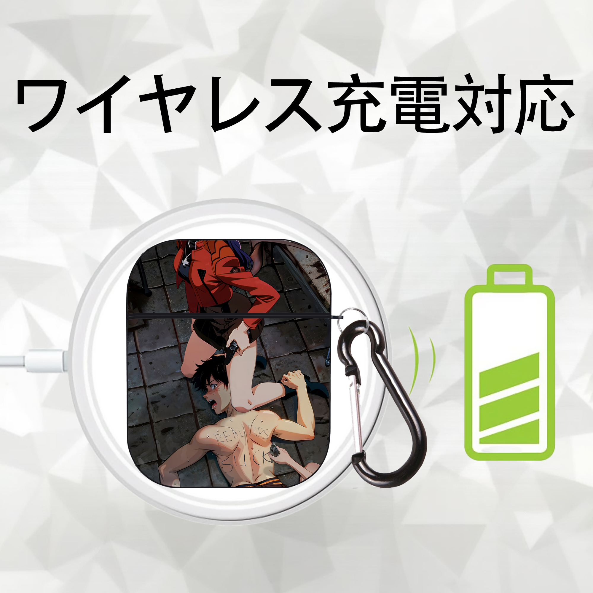 EVA 新世紀エヴァンゲリオン AirPods 第2世代保護ケース ハードシェル ブラック 耐衝撃・防指紋・カラビナ付き