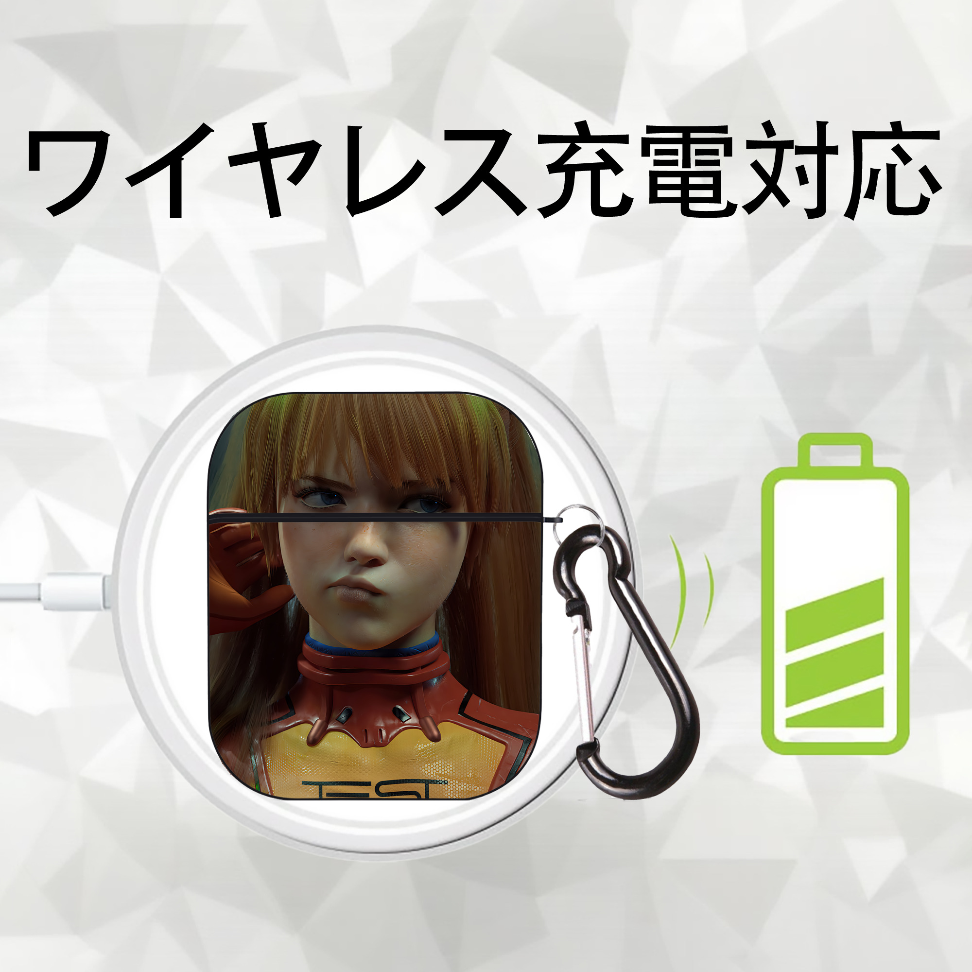 EVA 新世紀エヴァンゲリオン AirPods 第2世代保護ケース ハードシェル ブラック 耐衝撃・防指紋・カラビナ付き