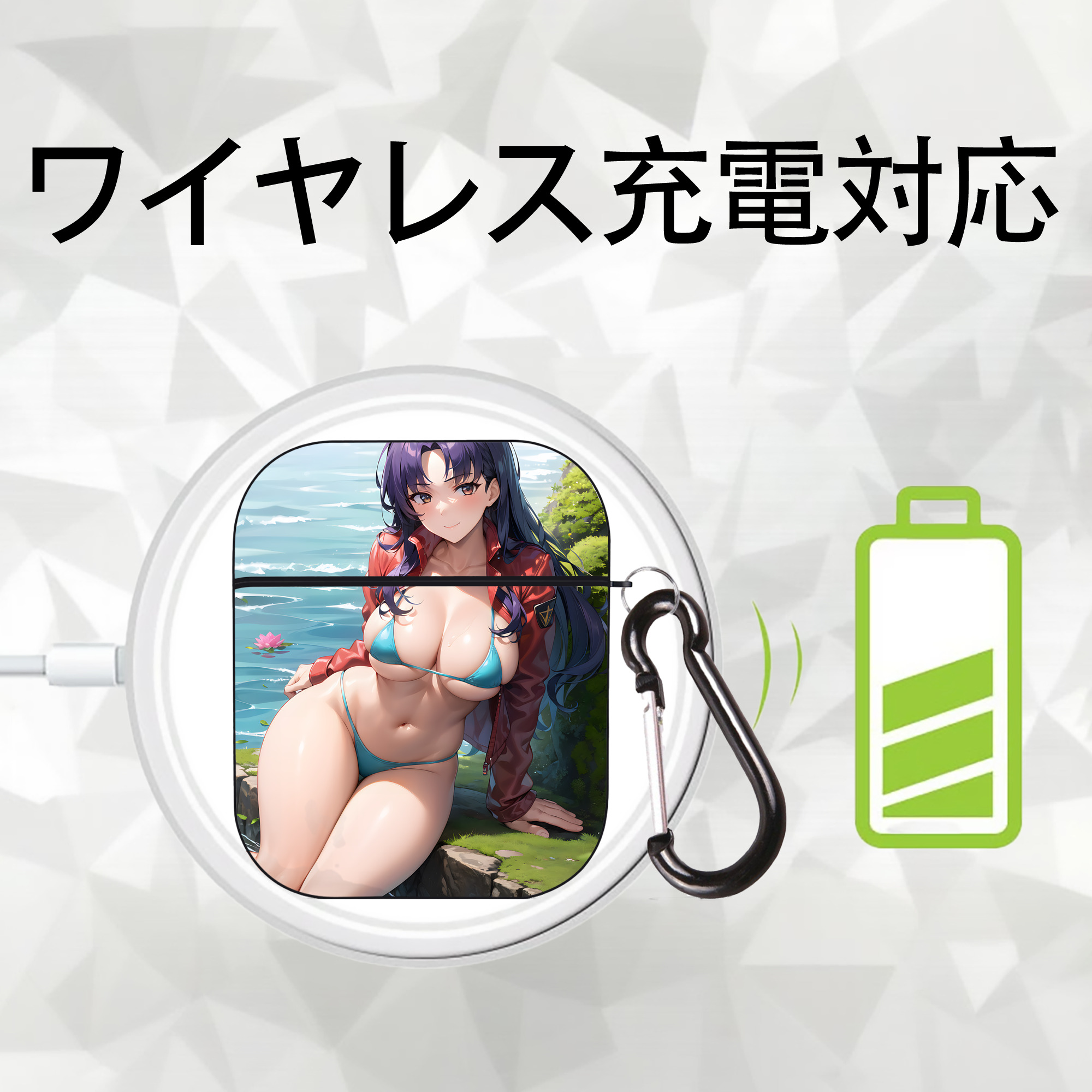 EVA 新世紀エヴァンゲリオン AirPods 第2世代保護ケース ハードシェル ブラック 耐衝撃・防指紋・カラビナ付き