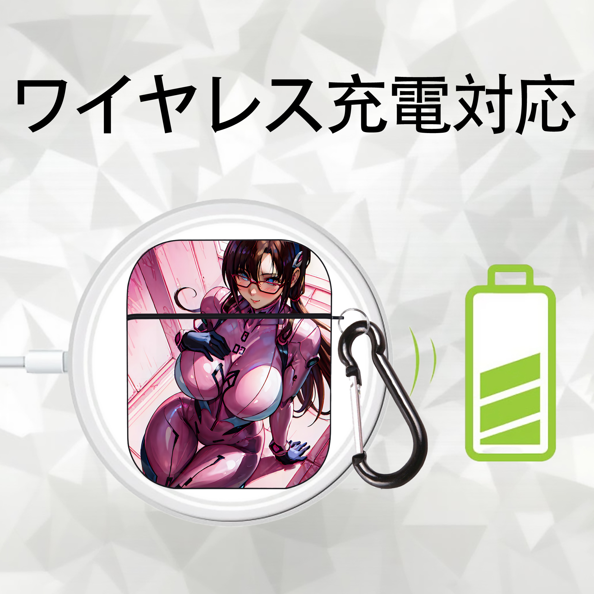 EVA 新世紀エヴァンゲリオン AirPods 第2世代保護ケース ハードシェル ブラック 耐衝撃・防指紋・カラビナ付き