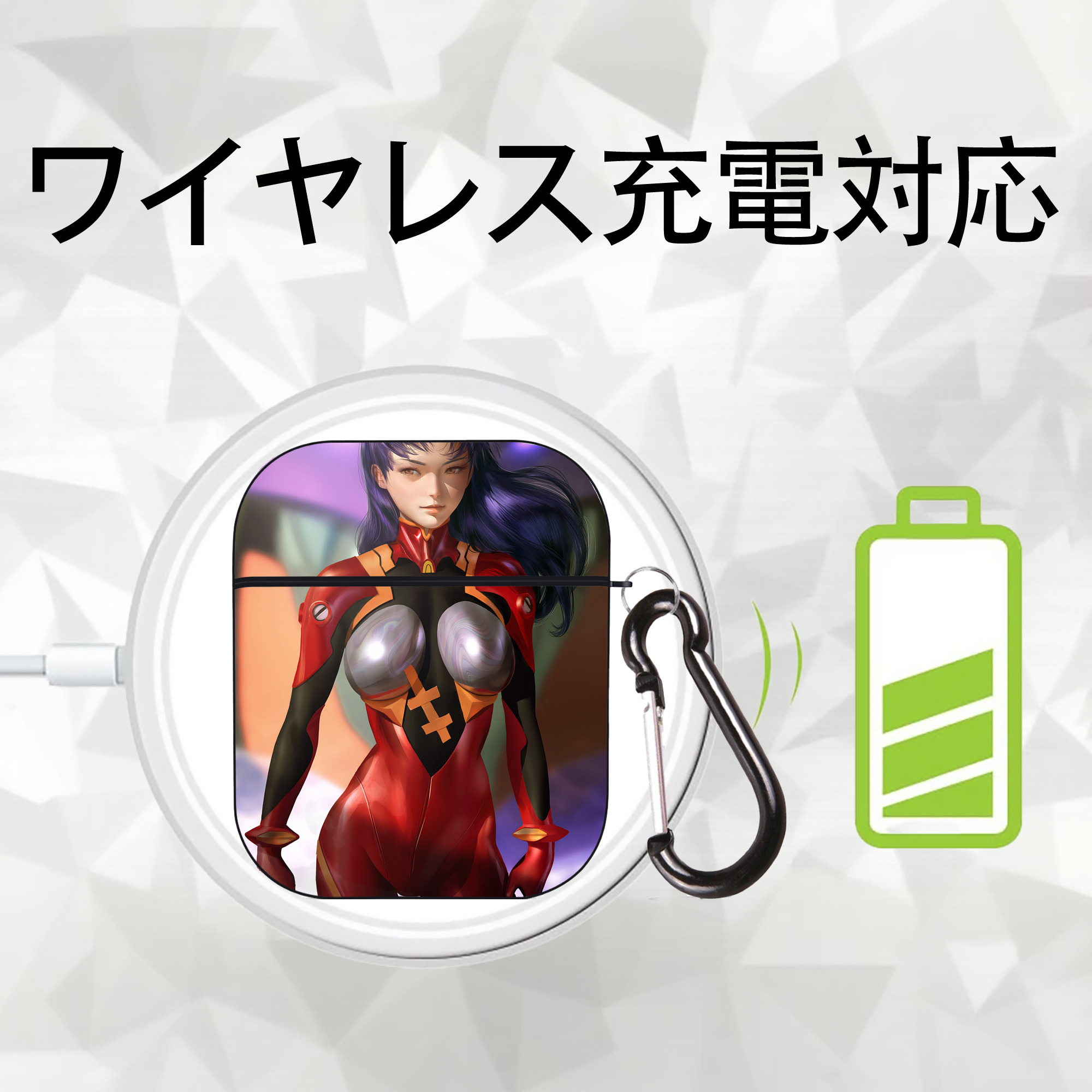 EVA 新世紀エヴァンゲリオン AirPods 第2世代保護ケース ハードシェル ブラック 耐衝撃・防指紋・カラビナ付き
