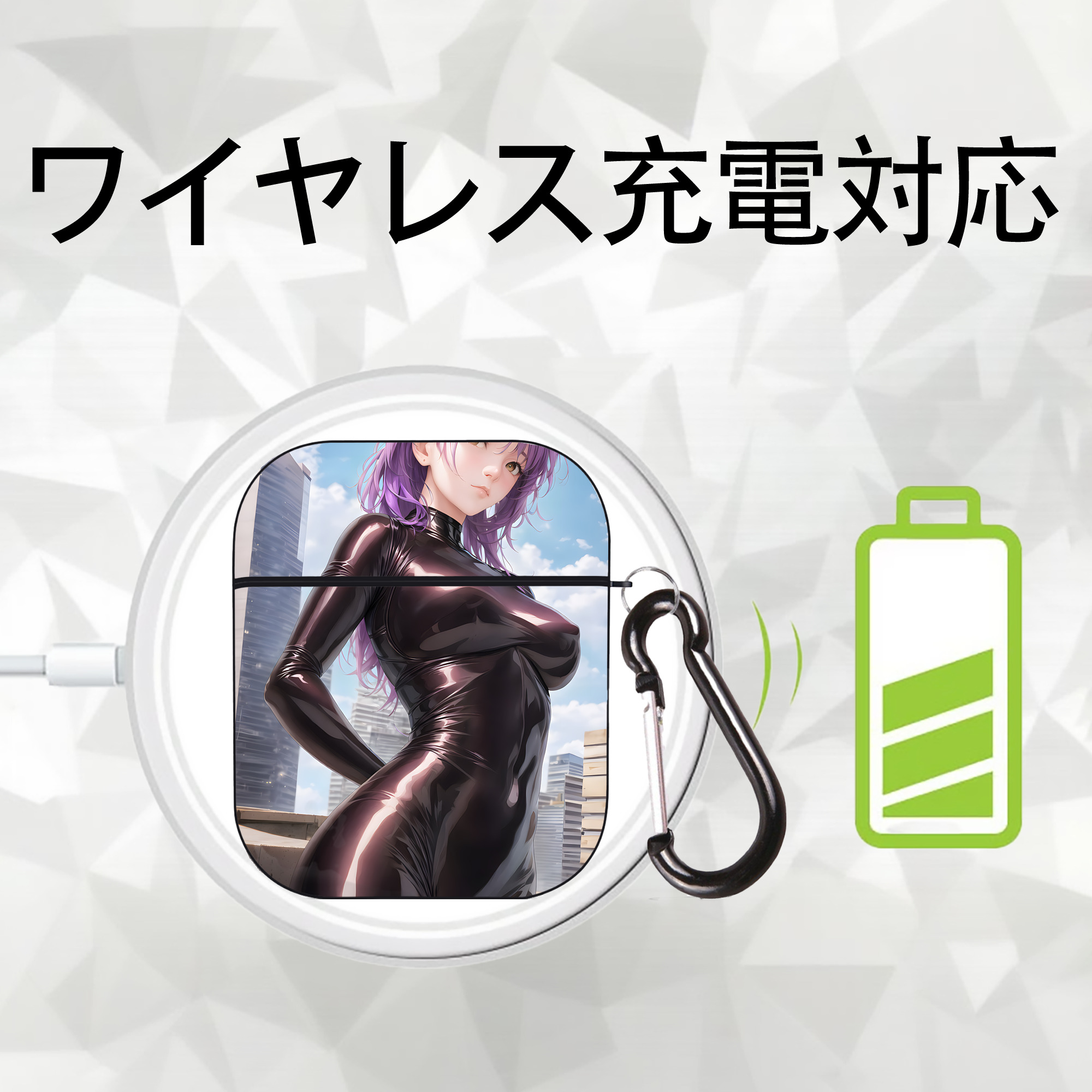 EVA 新世紀エヴァンゲリオン AirPods 第2世代保護ケース ハードシェル ブラック 耐衝撃・防指紋・カラビナ付き