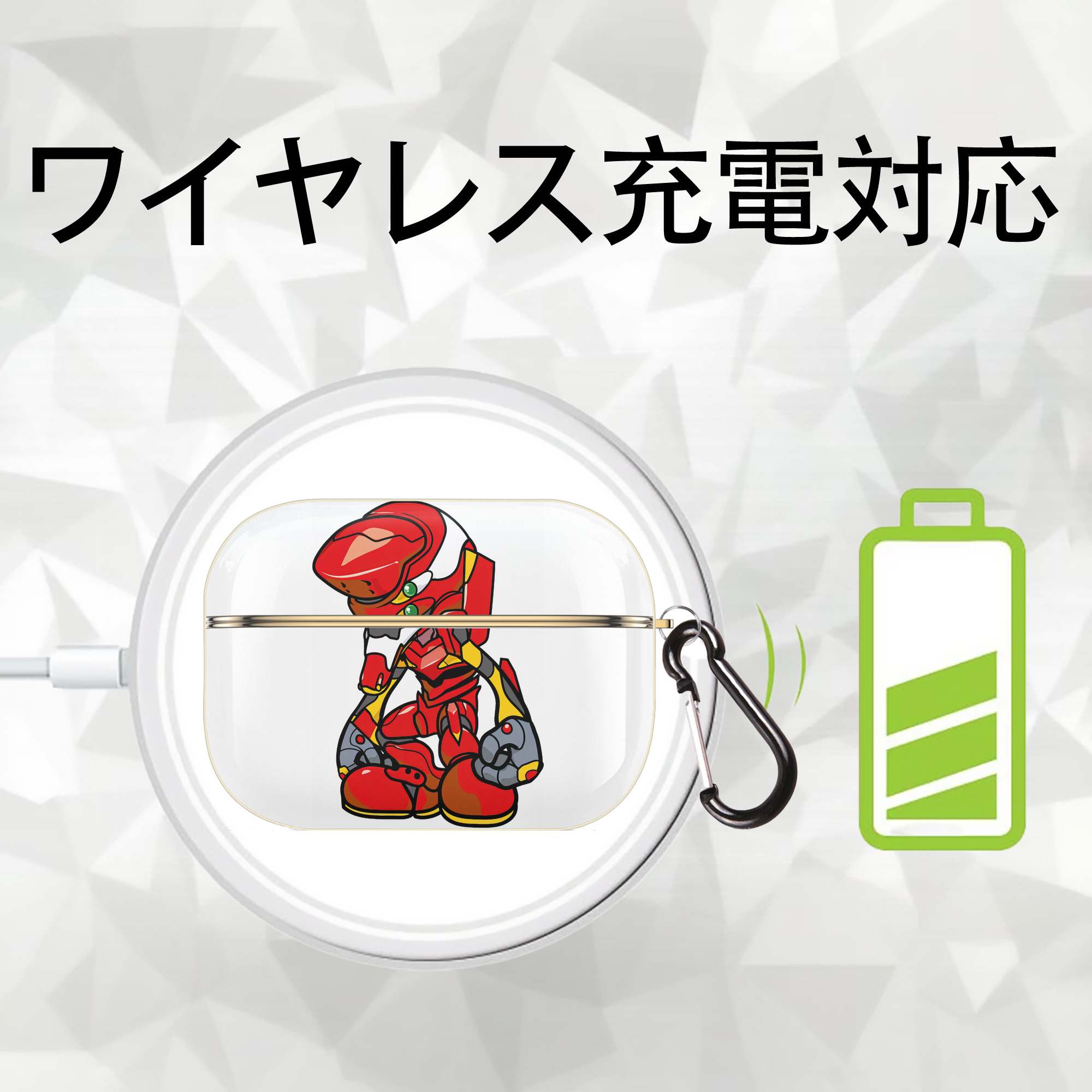 EVA 新世紀エヴァンゲリオン 【AirPods Pro用】ハードシェル保護ケース｜耐衝撃・防指紋・カラビナ付き商品仕様